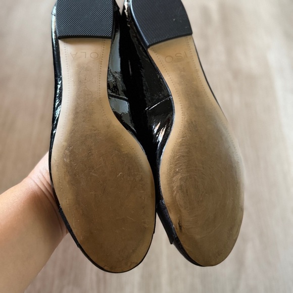Isola Black Patent Flats with Gold Detail - Picture 7 of 8